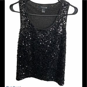 Forever 21 Sequin Dressy Tank Top Small